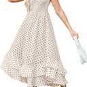 GRACE KARIN Women's 2026 Summer Floral Boho Dress Square Neck Strapped Swing A Line Sundress Beach Long Maxi Outfits Size L