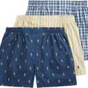 POLO RALPH LAUREN mens Classic Fit Cotton Woven Boxers 3-pack (L)