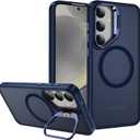 for Samsung Galaxy S24 Case, Compatible with Magsafe Phone Case with Kickstand,Shockproof Bumper Protective Cover for Galaxy S24 2024 (SM-S921U, SM-S921U1) 6.2 inch (Night Blue)