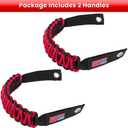 E-cowlboy Roll Bar Grab Handles Paracord Grip Handle for Ford Bronco 2021 2022 2023 2024 2-Door 4-Door Interior Accessories Premium Paracord US Flag (Red 2 Pack)