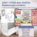 DA97-11478A Refrigerator Door Bin Compatible with Samsung Refrigerator Left Middle Door Shelf Bin RFG298HDRS, RFG296HDBP, RFG296HDPN, RFG296HDRS etc, Replace DA63-06471A, AP5332064 Door Shelf Bin