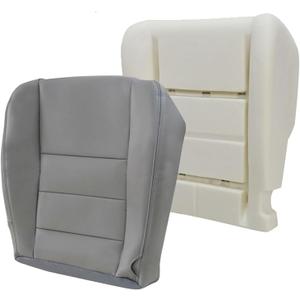 NLQR Gray Driver Side Bottom Replacement Seat Cover & Foam Cushion Compatible with Ford F250 F350 F450 F550 Lariat 2002 2003 2004 2005 2006 2007 Compatible with Ford Excursion 2002 2003 2004 2005