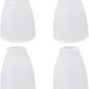 Aspen Creative Frosted 23088-4 Transitional Style Replacement Bell Shaped Ribbed Glass Shade, 2 1/8" Fitter Size, 4 5/8" high x 4 1/4" Diameter, 4 Pack