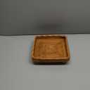 i-lan 9" Square Rattan Decorative Riser for Display,Small Items Serving Basket Vanity Tray - Square Woven Bread, Fruit, Keys Bowl Pedestal Stand,Flat Wicker Decorative Snack Trays for Candy Dish