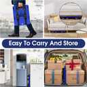 Folding Hand Truck 500lbs, Portable Heavy Duty Dolly Cart, 6 Wheels Collapsible Luggage Cart with 2 Elastic Ropes - Compact Trolley Cart for Easy Moving - Ideal Hand Cart for Travel and More (17, Blue)