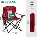 Folding Camping Chair Mesh Back Portable Breathable Outdoor Chairs with Carry Bag & Cup Holder for Camping, Beach, Fishing, Sports, Patio, Red, 1 Pack