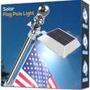 Solar Flag Pole Light, Bright White 6000k Flagpole Light Upgrade Solar Powered for 5ft 6ft Flag Pole,Waterproof Outdoor Dusk to Dawn Led Solar Lights,Outside House Garden Yard American Flags Decor