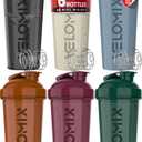 -6 PACK- Shaker Cups for Protein Shakes 28 oz - 6x Wire Whisk | Leak Proof Protein Shaker Bottle for Protein Shakes, Shaker Bottle Pack for Pre & Post Workout, Shaker Cup (Earth Tones Collection)