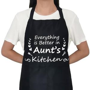 Pack Of 2 HKOMERE Gifts for Aunt,Aunt Birthday Gifts from Niece/Nephew-Cute Apron Gift for Aunt- Thanksgiving Mothers Day Birthday Gifts for Auntie,The Best Aunt Gifts