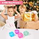 3pack Stress Cube Squishy Stress Balls for Kids Ice Cubes Squishy for Adults Fidget Toy for Your Best Mellow and Chill Square Shape with Filling in Pink Purple Blue for All Age (3pcs)