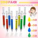 Tinlade 200 Pcs Syringe Gel Pens Bulk Nurses 4 Colors Nursing Fun Novelty Gifts Ball Point Pill Pens Retractable Black Ink for Office School Supplies Doctor Play Prize Student Party Favor