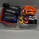 Slot Car Race Track Sets,2 in 1 Race Car Track with 4 High-Speed Slot CarsGift Toy for Boys Kids Ages 5 6 7 8-12,Dual Power (Source) Cars Track, Dual Racing Game Lap Counter Circular Overpass Track