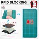 TUCCH Case Wallet for iPhone Air (6.5-Inch) 2025, 3 Card Slots | Kickstand | RFID Blocking | PU Leather | Protective Flip Folio Cover | TPU Shockproof Interior Shell | Cyan