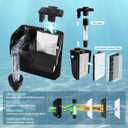 Hang on Back Aquarium Filter 158GPH for 10-40 Gal. Fish Tank, w/ Detachable U-V Light &Surface Skimmer, 4-Stage Suspension Oxygen Deodorization Saltwater Freshwater Crystal Clear Green Clean Machine