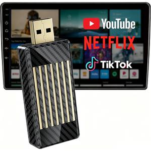 Wireless CarPlay Android Auto Adapter AI Magic Box, Built-in Play Store Netflix YouTube TikTok, HD Screen Mirroring, Plug and Play Video Adapter for OEM Factory Wired CarPlay Vehicles
