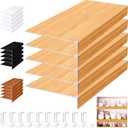 Hoolerry 5 Pcs Wire Shelf Covers Foamed PVC Wire Rack Covers for Removable Closet (Not Wood) Pantry Shelves for Cabinet Bathroom Kitchen Shelving Decoration(Wood Color,33 x 16 Inch)
