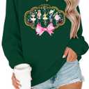MNLYBABY Christmas Sweatshirt Women Funny Nutcracker Graphic Xmas Sweater Shirt Casul Crewneck Long Sleeve Pullover Top (XX-Large, Green)