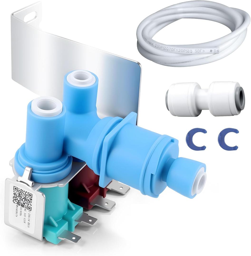 W10408179 W10179146 Refrigerator Water Inlet Valve Compatible with Whirl-pool Ken-more Refrigerator Replaces WPW10179146 2205762 2304757 2188708 IMV708 4389177 by TOMOON
