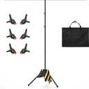 T-Shape Backdrop Stand 8x7.2FT, Height and Width Adjustable Background Stand for Parties,Green Screen Holder with 6 Spring Clamps
