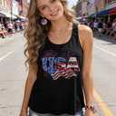 MNLYBABY USA Sequin Tank Top Women Sparkly Fireworks Sleeveless Shirt Glitter 4th of July Patriotic American Flag Tops (S)