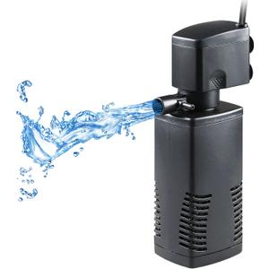 TARARIUM Fish Tank Filter for 15-40 Gallon Tank Crystal Clear Powerful Internal Aquarium Filters Submersible Pump& Filter System Turtle Tank Accessories