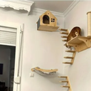TQEW Cat Wall Furniture/Cat Wall Shelf Set with Sisal Scratching Posts, Bridge Ladders, Solid Wood The Item Does Not Match As Indicated in the Photo