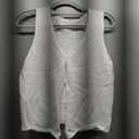 Women Knit Sweater Vest Tops Casual Retro Sleeveless V-Neck Button Up Tank Tops Simple Vest, Small