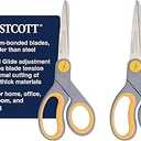 Westcott 8” Titanium Bonded Scissors with Adjustable Glide and Soft Handle, 2-Pack- Durable Multipurpose Scissors for Office, Home, and School Use, Sharp Precision Blades for Everyday Cutting