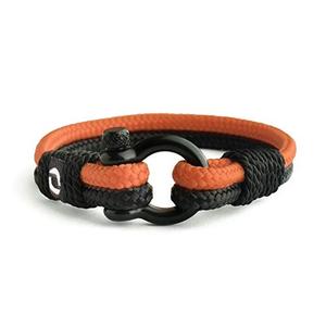 Mens Rope Bracelet - Stainless Steel Black Shackle, Extremely Durable and Scratch Resistant Waterproof Paracord, Handmade, Nautical Wristband for Men B-11-7.5 Pack of 3
