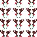 Juvale Reindeer Antlers Headband - Photo Booth Prop for Birthday Party Decor - Durable Felt Reindeer Antlers for Kids - Pack of 12, Multicolor, Children