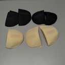 Zaruatu 4 Pairs Reusable Shoulder Pads, Removable Shoulder Pads for Womens Clothing, Washable Breathable Soft Sponge Pads for Men Sloping High Low Shoulders Blazer Suit (Black & Skin)