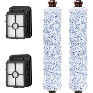 Brush Roll Filters Replacement Parts for Bissell CrossWave 1785 2306A, 2 Pack 1926 CrossWave Wood Floor Brush Roll & 2 Pack 1866 Upright Filter, Replace Part# 1608022, 160-8022 & 1608684.