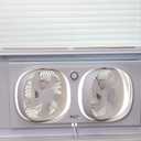 Comfort Zone 9-Inch Twin Window Fan with 2-Speed Independent 180 Rotating Fan Heads, Auto-Locking Expanders & Removable Bug Screen, for Fresh Air Intake or Warm Air Exhaust, Ideal for Home & Office