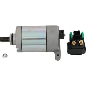 Starter & Relay Compatible with 2009-2015 Yamaha Grizzly 550 2009-2023 Grizzly 700 2016-2023 Kodiak 700 Replace# 28P-81890-00-00 28P-81890-01-00 19500 410-58036 SMU0512 SM17 YA-125N