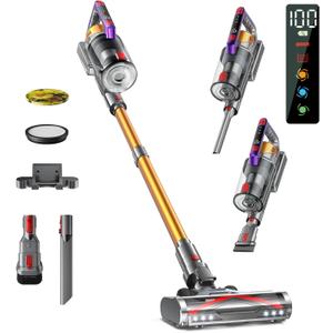 Cordless Vacuum Cleaner, 550W/45KPA Self-Standing Vacuum Cleaners for Home, Max 60Mins Anti-Tangle Stick Vacuum with Aromatherapy, Dual-Handheld Lightweight Vacuum for Pet Hair, Carpets, Hardwood