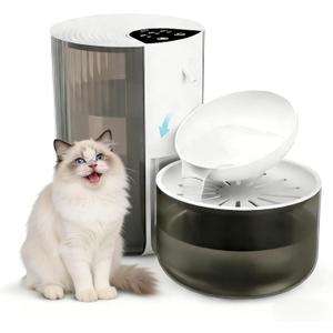 Wireless Cat Water Fountain No Filters, Automatic Wastewater Separation Pet Water Fountains for Cats Indoor, Quiet 3.5L Cat Dog Water Dispenser Rechargeable Kitty Drinking Fountains - for Pets