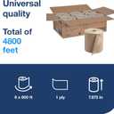 Tork Paper Towel Roll Natural - Universal Hand Roll, Natural Paper Towels with Brown Tissues made of 100% Recycled Fiber, 6 Rolls x 800 ft, Compatible with H21 Dispenser, RK800E