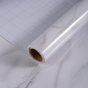 Marble Contact Paper for Countertops Cabinets Waterproof 31x157 inch Glossy Marble Peel and Stick Wallpaper Self-Adhesive Counter Top Vinyl Wrap Removable Marble Wallpaper for Kitchen Bathroom