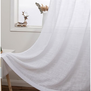 Tulle Curtains 2 Panels,2 x 52W x 72H,Curtains for Living Room White Solid Color Window Curtain Grommets