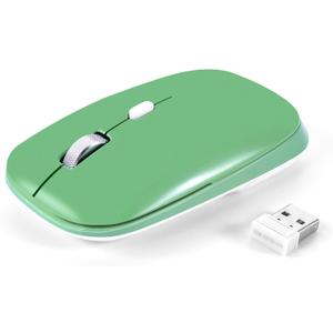 PINKCAT Wireless Mouse, 2.4G Slim Silent Cordless Mouse with USB Receiver, 3 Adjustable DPI Portable Optical Wireless Computer Mice for Laptop, PC, Notebook, Computer, Desktop, Mac (Green)