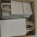 MESHA Brown Paper Bags 5.25x3.75x8 Inch Kraft Small Gift Bags with Handles Bulk,100 Pack for Small Business,Birthday Wedding Party Favor