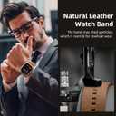 2 x Bandsie Leather Band Compatible with Apple Watch Ultra 3/Ultra 2/Ultra Band 49mm 46mm 45mm 44mm 42mm for Men, Vintage Genuine Suede Leather Wristband Strap for iWatch Series 11 10 9 8 7 6 5 4 SE 3 2 1 (Chestnut Brown)