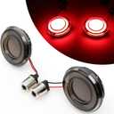 DREAMIZER Motorcycle 1156 Led Turn Signal Lights Front Rear 2 Inch Bullet Smoked Lens Daytime Running Lights Brake Lights Compatible with Harley Softail Touring Dyna Sportster Road King Electra Glide
