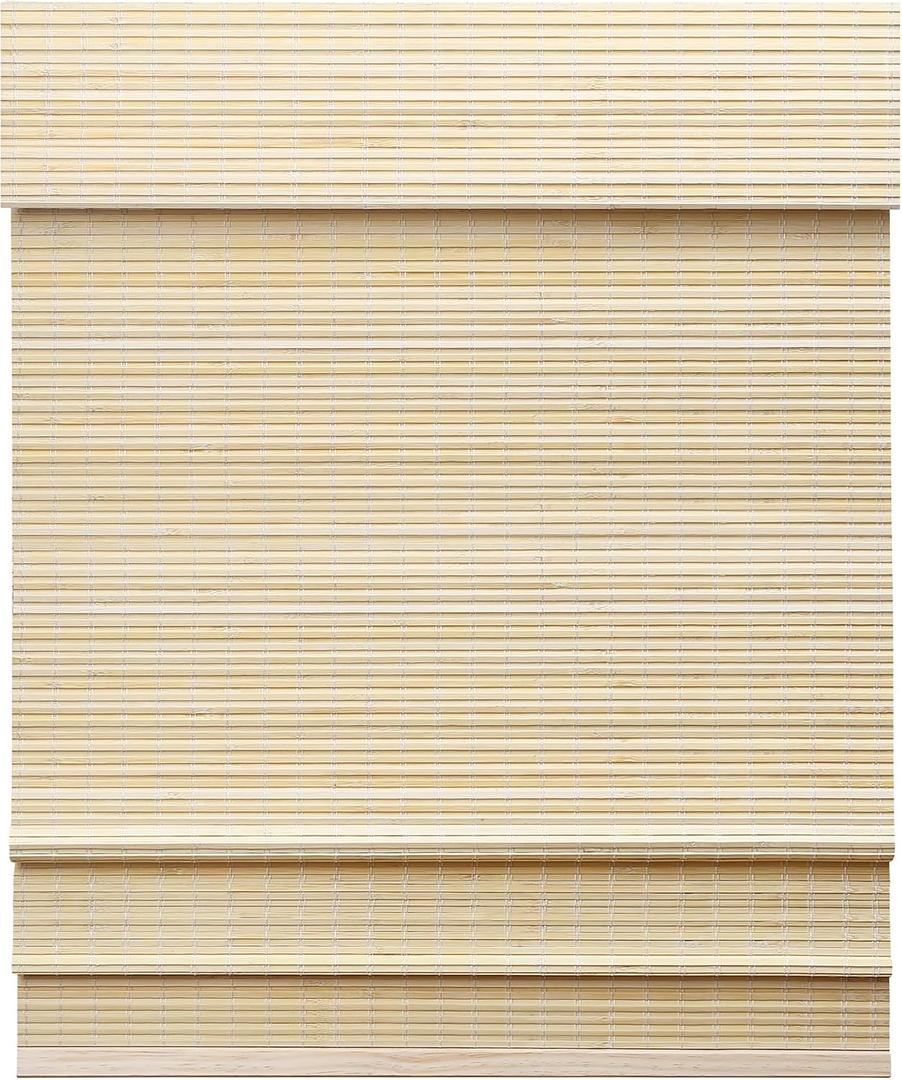 LazBlinds Cordless Bamboo Roman Shades, Privacy Window Treatment, Roll Up Bamboo Blinds for Windows, 23'' W x 60'' H