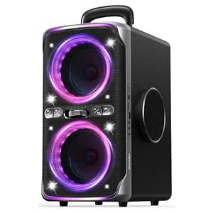 Party Bluetooth Speaker - 240W Peak Loud Speaker, Dazzling Light Show, Deep Bass, IPX4 Waterproof, 15H Battery, TWS Pairing, BT 5.3 Wireless, Portable for Home/Outdoor/Beach/Pool Party