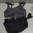 Two Piece High Waisted Swimsuits - Women Tummy Control Bikini Modest Bathing Suit 2PC 2025 (Black, M)