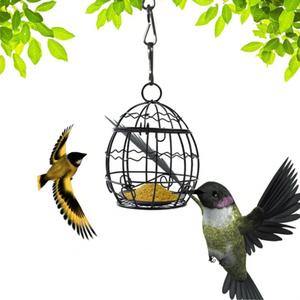 Bird Feeder, Suet Ball Feeders for Outside Hanging, Metal Hanging Bird Feeder with Hooks, Fat Ball Bird Feeder Suet Feeder for Wild Birds Outdoor Garden (Black,1 pcs)