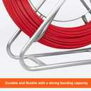 6MM 500FT Duct Rodder, Fiberglass Fish Tape, Heavy-Duty Wire Running Rod with Durable Steel Stand, Fish Tape Cable Puller for Conduit & Electrical Installations