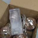 BBTO LED Disco Ball String Light Battery Powered Mirror Balls Ornaments for Outside Backyard Porch 70s 80s Disco Party Supplies(1.57 Inch, Rose Gold)