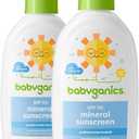 Babyganics SPF 50 Baby Sunscreen Spray | UVA UVB Protection | Octinoxate & Oxybenzone Free | Water Resistant, Unscented, 6 Fl Oz (Pack of 2)